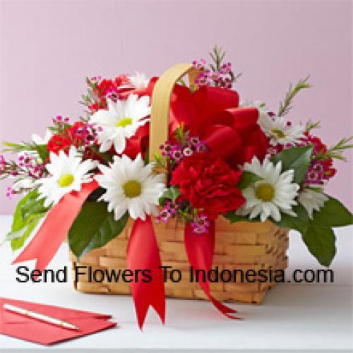 18 Carnations et Gerberas Panier