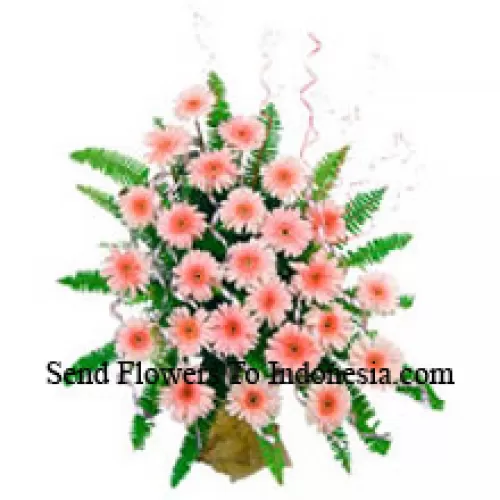 Panier de 24 Gerberas Roses