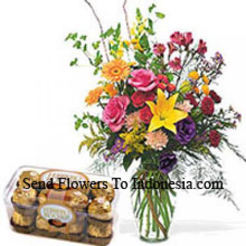 Roses, Gerberas et Lys avec Ferrero Rochers