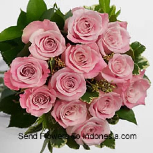 Mazzo di 12 rose rosa