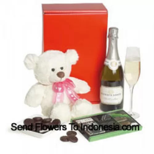 Ce panier de vin exclusif est livré avec du Pierre Legendre Brut Sparkling (France) accompagné d'un ours en peluche blanc mignon de 8 pouces et d'une boîte de chocolats importée. (Le contenu du panier, y compris le vin, peut varier en fonction de la saison et du lieu de livraison. En cas d'indisponibilité d'un certain produit, nous le remplacerons par un produit de valeur égale ou supérieure)